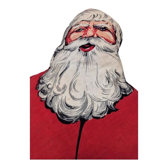 Vintage Santa Claus Mid Century Christmas Cloth Pillow 19" Tall 1930s - Picture 5 of 7